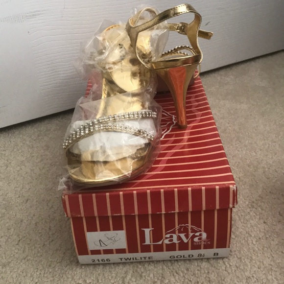 Gold Evening shoes size 8/1/2 - Picture 4 of 4